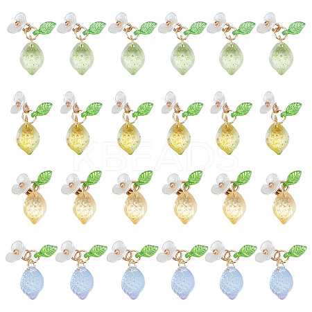 24Pcs 4 Colors Handmade Lampwork Pendants PALLOY-AR00023-1