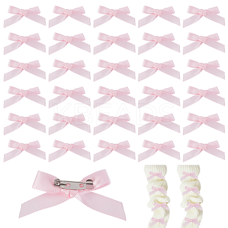Bowknot Polyester Pins JEWB-WH0010-89C-1