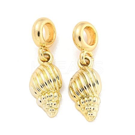 Rack Plating Alloy Spiral Shell Shape European Dangle Charms FIND-B034-42G-1