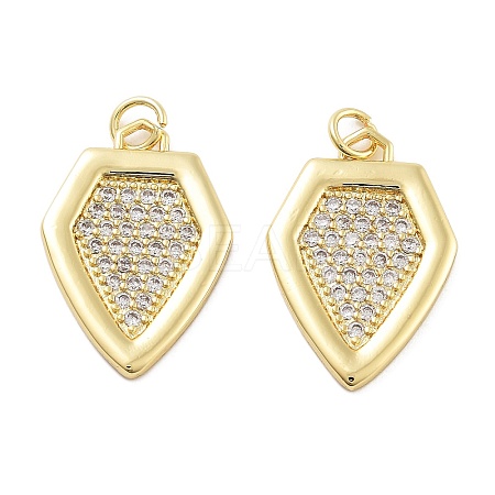 Rack Plating Brass Micro Pave Cubic Zirconia Pendants KK-Z071-47G-1