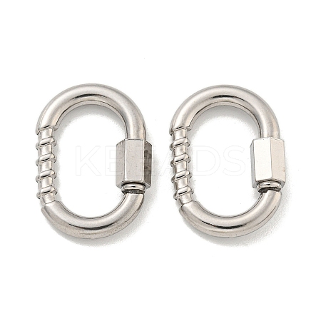 Non-Tarnish 304 Stainless Steel Screw Carabiner Lock Charms LS-STAS-C092-08P-1