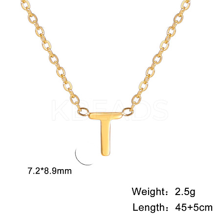 201 Stainless Steel Initial Pendant Necklaces FS-WG78A3B-20-1