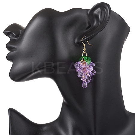 Transparent Glass Dangle Earrings EJEW-JE06863-02-1