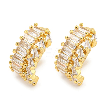 Brass Micro Pave Cubic Zirconia Cuff Earrings EJEW-C104-098G-1
