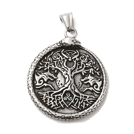304 Stainless Steel Big Pendants LS-STAS-D091-12AS-1