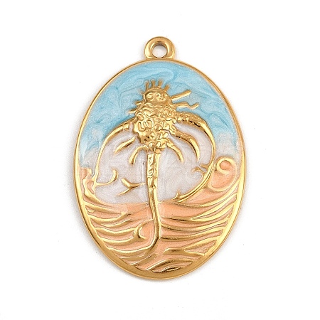 304 Stainless Steel Colorful Enamel Pendants STAS-P410-11G-1