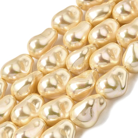 Electroplate Opaque Glass Imitation Pearl Beads Strands EGLA-K063-01C-1