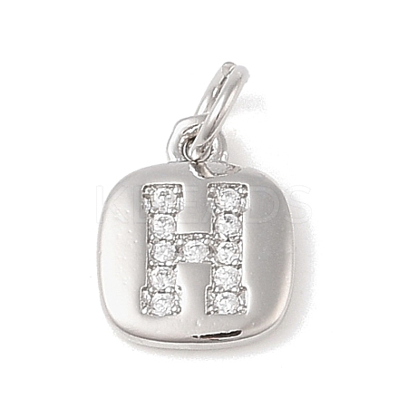 Rack Plating Brass Micro Pave CLear Cubic Zirconia Charms KK-E110-14P-H-1