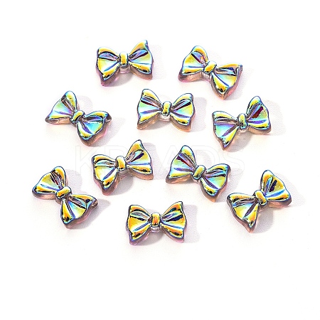 Electroplated Bowknot Resin Cabochons MRMJ-R128-16C-1