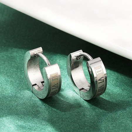 304 Stainless Steel Polishing Hoop Earrings EJEW-M106-01A-P-1