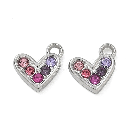 304 Stainless Steel Rhinestone Pendants SA-CBA49D2-09P-1
