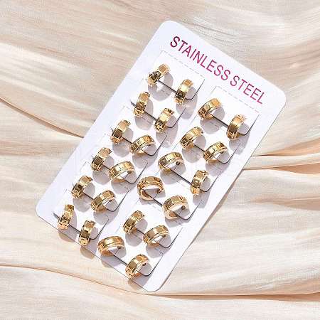 304 Stainless Steel Hoop Earrrings for Women EJEW-U066-02G-1
