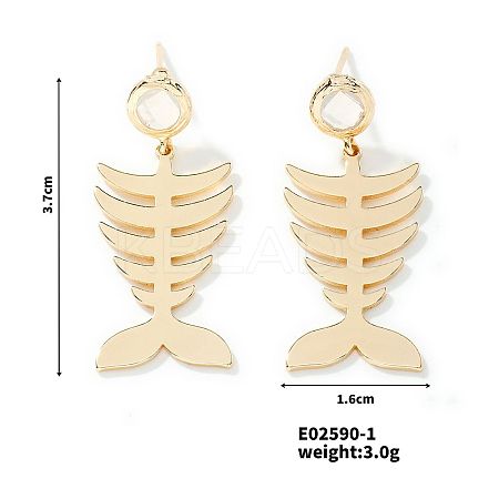 Baroque Style Fishbone Earrings Exquisite 3D Colorful Fashion Jewelry PU1272-1-1
