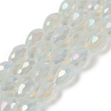 Opaque Solid Color Electroplate Glass Beads Strands EGLA-N013-J10mm-B02-1