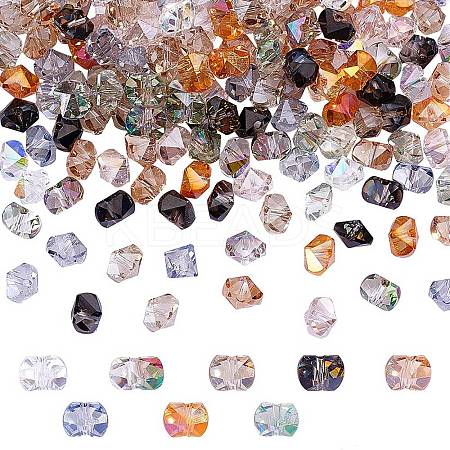 160Pcs 8 Style Transparent Electroplate Glass Beads Strands EGLA-GA0001-14-1