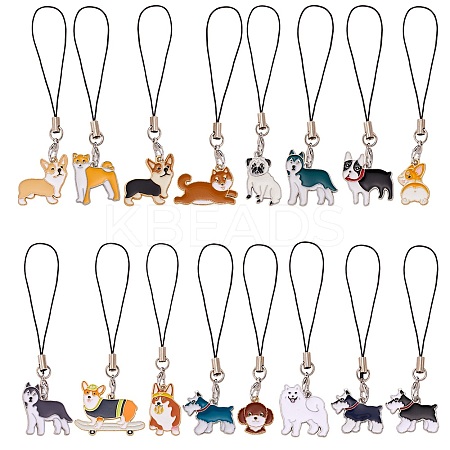 Alloy Enamel Mobile Strap HJEW-SW00023-02-1
