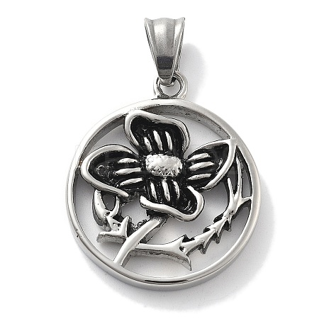 304 Stainless Steel Pendants STAS-Z098-17AS-1