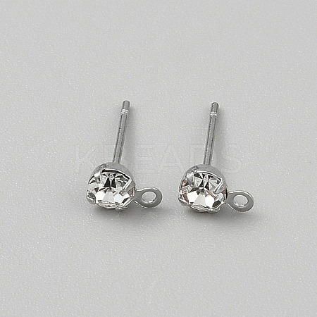 Brass Stud Earring Findings LS-KK-WH20004-11A-P-1