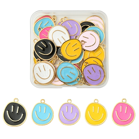 7 Colors Alloy Enamel Pendants ENAM-FS0002-05-1