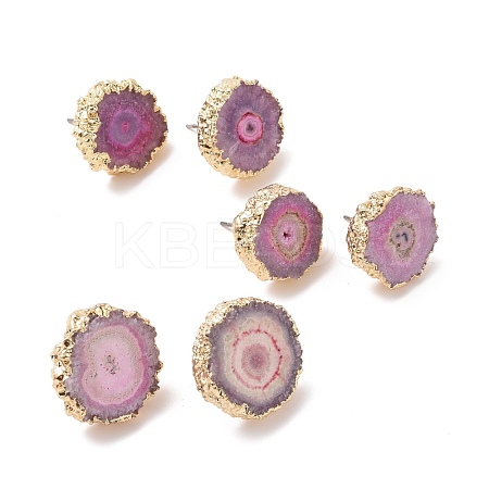 Natural Dyed Quartz Stud Earrings EJEW-P166-B02-1