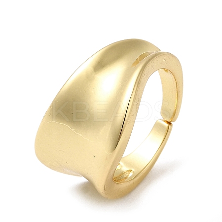 Rack Plating Brass Twist Open Cuff Rings RJEW-E290-04G-1