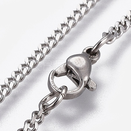 Non-Tarnish 304 Stainless Steel Curb Chains Necklaces LS-NJEW-L167-17-P-1