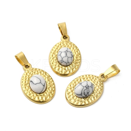 Natural Howlite Pendants LS-STAS-C094-01G-05-1