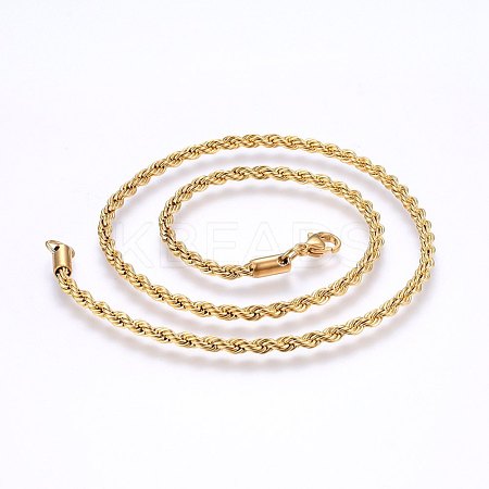 304 Stainless Steel Rope Chain Necklaces NJEW-F226-03G-03-1