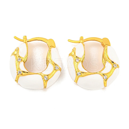 Rack Plating Brass Micro Pave Clear Cubic Zirconia Hoop Earring EJEW-C102-42G-04-1