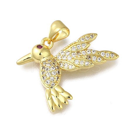 Rack Plating Brass Micro Pave Cubic Zirconia Pendants KK-G500-04A-G-1