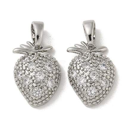 Brass Micro Pave Cubic Zirconia Pendents KK-R210-17P-1
