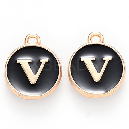 Golden Plated Alloy Charms LS-X-ENAM-S118-02V-1
