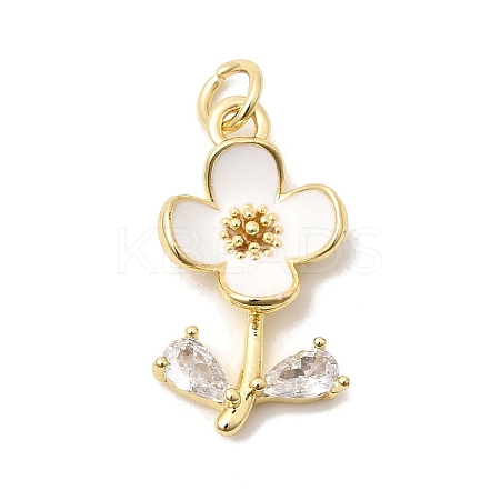 Brass Pave Clear Cubic Zirconia Pendants LS-KK-G554-05G-04-1