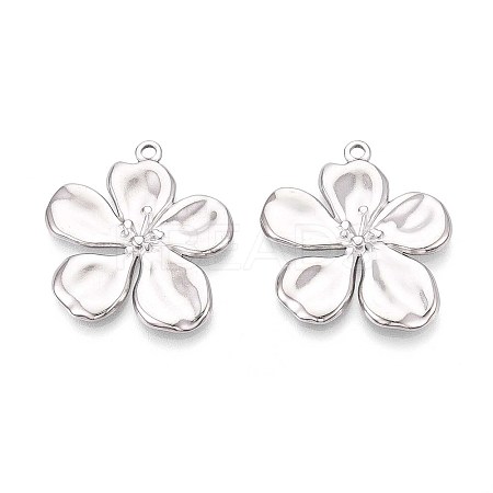 304 Stainless Steel Flower Pendants STAS-T067-30P-1