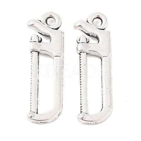 Saw Tibetan Style Zinc Alloy Pendants X-TIBEP-R334-185AS-RS-1