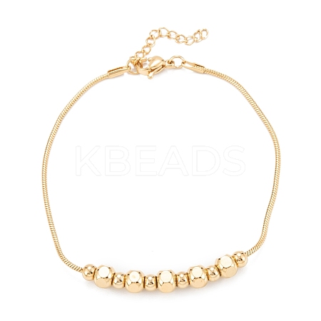 PVD Vacuum Plating 304 Stainless Steel Beaded Bracelets STAS-A052-26G-1