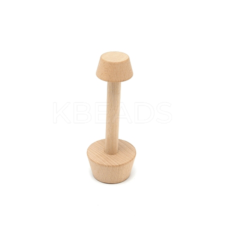 Undyed Wooden Egg Tart Under-Type Double Head LS-DIY-WH0184-79-1