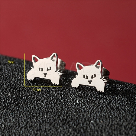 Non-Tarnish Stainless Steel Stud Earrings PW-WG88127-30-1