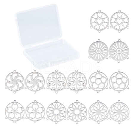 16Pcs 8 Style 304 Stainless Steel Chandelier Component Links GLAA-SC0003-12-1