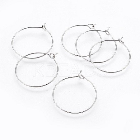 316 Surgical Stainless Steel Hoop Earring Findings STAS-P221-01C-P-1