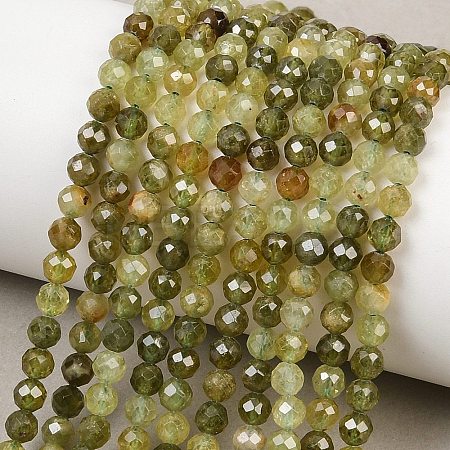 Natural Green Garnet Beads Strands G-B181-A01-4mm-1