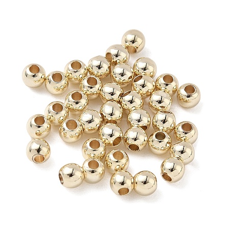 Rack Plating Brass Round Beads KK-A235-01G-03-1