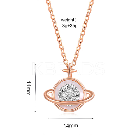 Planet Fashion Moissanite and Cubic Zirconia Pendant Necklaces XI3988-1
