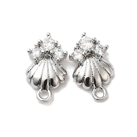 Brass Cubic Zirconia Stud Earring Finding LS-KK-Q048-15P-1