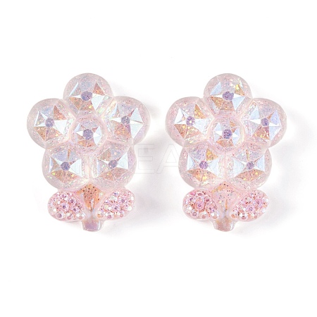 Transparent Epoxy Resin Flower Decoden Cabochons CRES-M034-06A-1