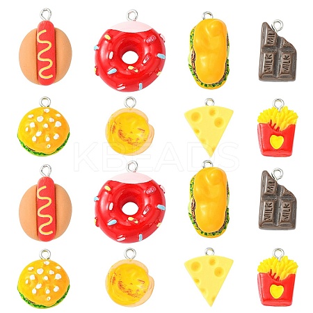 40Pcs 8 Styles Imitation Food Opaque Resin Pendants RESI-CJ0002-95-1