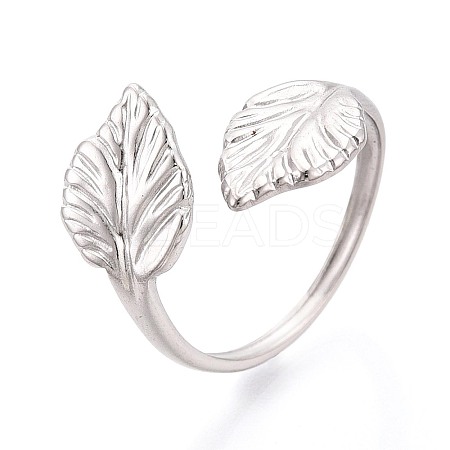 304 Stainless Steel Cuff Open Rings for Women RJEW-N052-26P-1