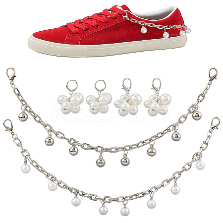 2Pcs 2 Styles Alloy Shoe Decoration Chain AJEW-GF0011-22-1