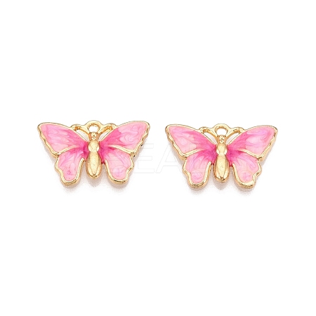 Rack Plating Alloy Enamel Pendants ENAM-N056-363KCG-02-1