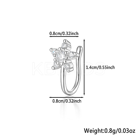 Fashionable S925 Silver Nose Clip with Star IM7825-4-1